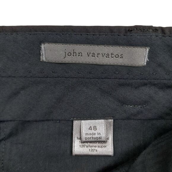 John Varvatos Pants Mens 34x30 Black Flat Front Straight Leg Wool Office Work - Picture 9 of 12